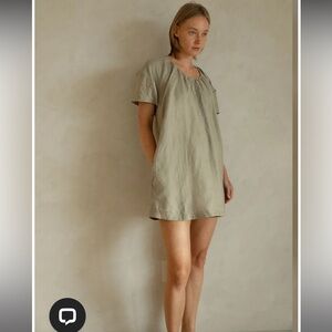 100% LINEN BOXY MINI DRESS